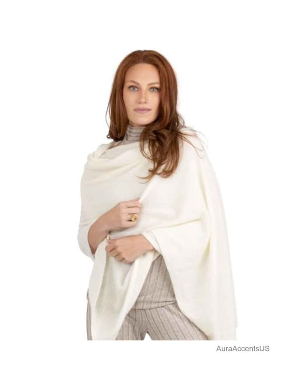 100% Cashmere Wrap Scarf Knitted Shawl Women Travel Accessory